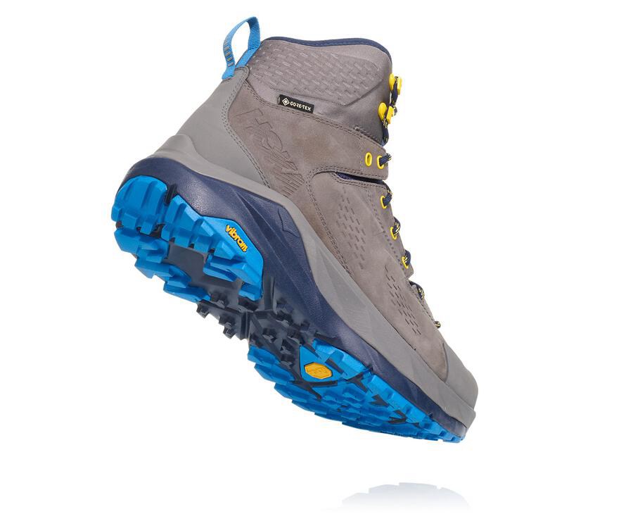 Hoka One One Kaha Gore-Tex Vandringsskor Herr - Grå/Blå - DJICL-8503